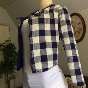 Blue/white checkered blazer